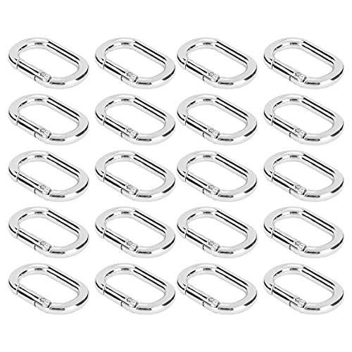 Phefop Klemme/leichter Ovaler Knopfhalter 20pcs Hundelegierungsschleife mit Hundehalskette, 23 Mm in Goldenem Silber (SILVER) von Phefop
