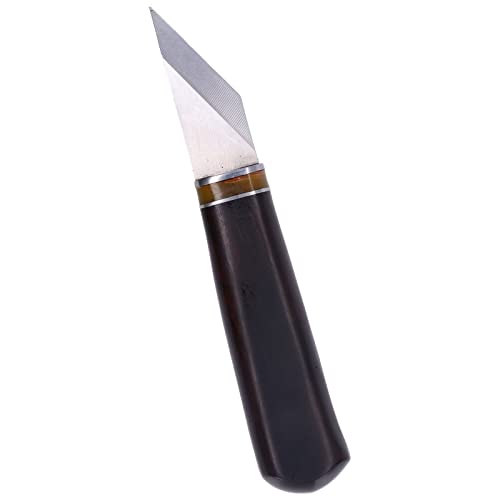 Phefop Lederschneidwerkzeug, Holzgriff Spitzes Skiving -Messer, Professionelle Klinge mit Sandelholzgriff und Edelstahlmaterial, Leicht zu Steuern und für die Meisten Szenarien von Phefop