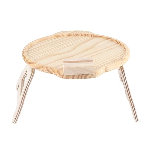 Phefop Liege Armlehnen Organizer Tablett Clamp/Holder auf Sofa Tablett Holzarmtisch für Getränke Snacks Telefon Walnussbraun (Runden) von Phefop