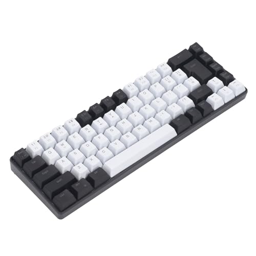 Phefop Membran-Gaming-Tastatur mit 68 Tasten, Kontrastfarbenes Mechanisches Gefühl für Unterhaltung und Arbeit mit USB-Anschluss, System (Schwarz und weiß) von Phefop