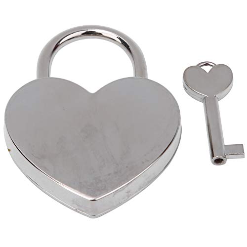 Phefop Metall-Vintage-Vorhängeschloss-Set, Große Bronze Herzförmige Lock Valentine Liebe Gedenkschloss mit Schlüssel für Schmuckschachtel Aufbewahrungsbox (Latse) von Phefop