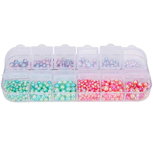Phefop Runde Form Faux Pearl Perlen Helle Farbe Schmuck DIY Accessoire für Anfänger Abs Material Box 320pcs für Einzigartige Bastelkleidung Taschen Schuhe Haarzubehör Nägel Nägel (1 Box (650 Stück)) Phefop Runde Form Faux Pearl Perlen Helle Farbe Schmuck DIY Accessoire für Anfänger Abs Material Box 320pcs für Einzigartige Bastelkleidung Taschen Schuhe Haarzubehör Nägel Nägel (1 Box (650 Stück)) von Phefop