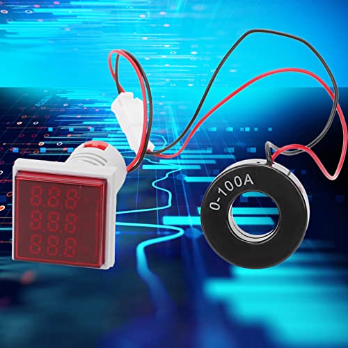 Phefop Sehen Sie Sich das Digitale Spannungs -Curt -Zählmesser mit LAMP Indikator Breitem Messbereich 50~500 V, Hohe Präzision, 0~99 Hz Voltmeter Leistungsmesser Zur Verbesserung des Hauses (Rot) von Phefop