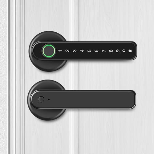 Phefop Smart Türknauf mit Tastatur, Fingerabdrucktür Schloss Moderne Türschloss Biometrische Türschloss für Schlafzimmer -Türgriffschloss von Phefop