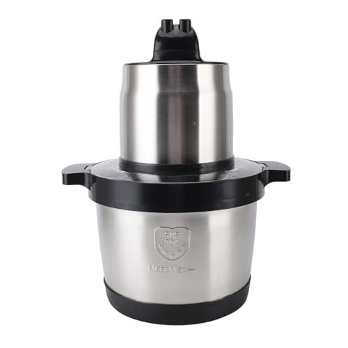Phefop Vielseitiger Fleischmixer, 6l 1500W 2 Getriebe Elektrische Nahrung Hacker Edelstahl Fleischmixer mit 4 Klingen für Pflanzliche Knoblauch Zwiebel von Phefop