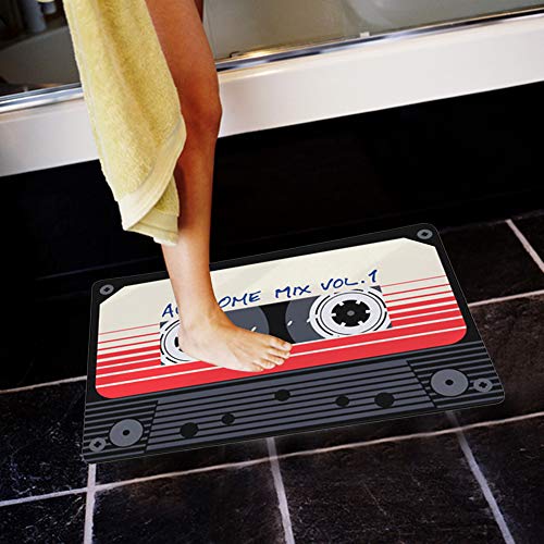 Phefop Wasserabsorbierende Anti-Rutsch-Matte Vintage Tape Print Badteppich Küche Bad Matte Küchenmatte rutschfeste Matte (D2661-12) von Phefop