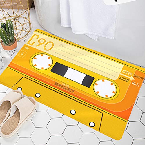 Phefop Wasserabsorbierende Anti-Rutsch-Matte Vintage Tape Print Badteppich Küche Bad Matte Küchenmatte rutschfeste Matte (D2661-14) von Phefop