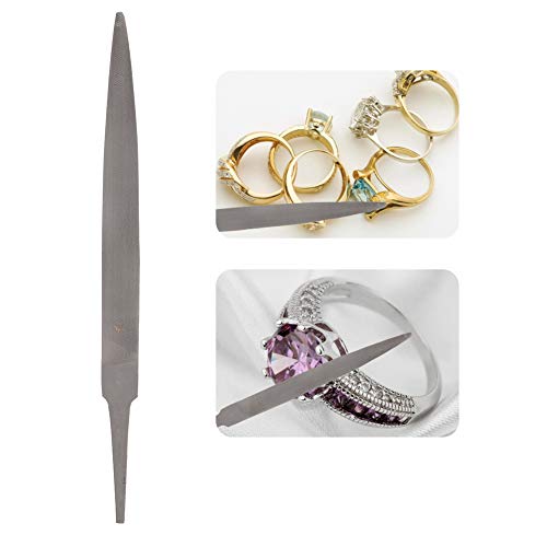Schmuckdateien, Schärffffeile Set Nr. 2, Robuste Metallfeile mit Ergonomischem Griff, zum Gestalten und Polieren von Schmuck (Halbrunddatei) von Phefop