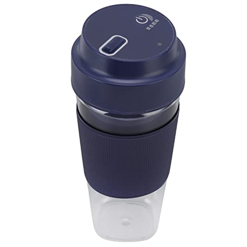 Tragbare USB wiederaufladbare Entsafter Tasse, Mini Entsafter mit Edelstahl-Klinge, 300 Ml Elektro für Home-Office-Reisen, Aquarium LED -Licht (blau) von Phefop