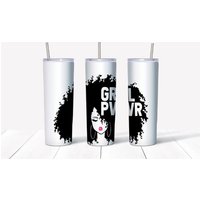 Girl Power | Geschenk Für Sie Ihn Personalisierte Becher Mit Stroh Bedruckter von PhenomTeez