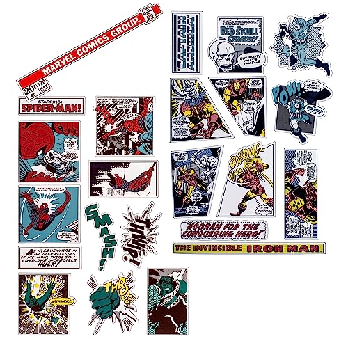 PhiLuMo Marvel Comics Magnete - Spider-Man, Iron Man & Captain America Motive - 23 Kühlschrankmagnete - 5 cm & flach von PhiLuMo