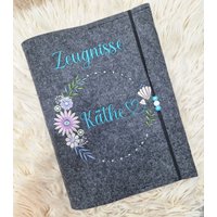 Zeugnishülle Zeugnismappe Dokumentenmappe Personalisierbar Filz, Zeugnis, Umschlag von Philiju