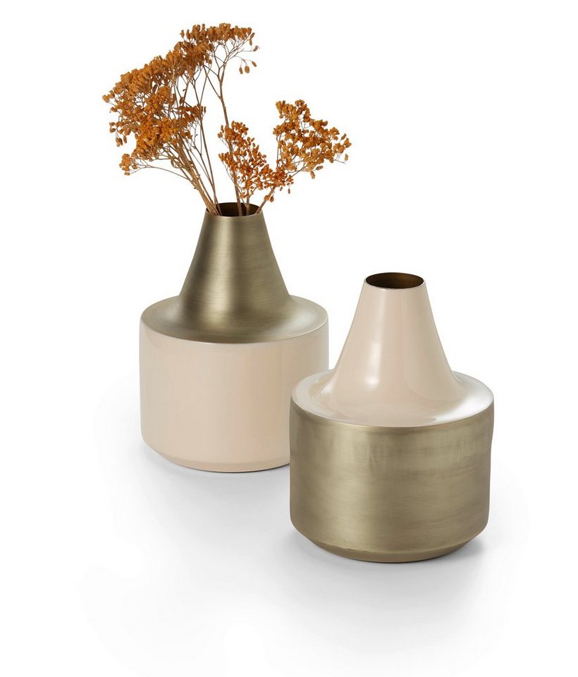 Philippi Design Dekoobjekt Philippi 'Barbados Vase, Messing, weiß Stahl, emailliert' von Philippi Design