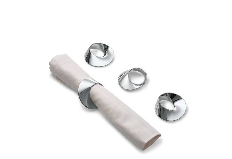 Philippi Design Serviettenring, Nickel, PHILIPPI Serviettenringe SWIRL 4 Stück im Set von Philippi Design