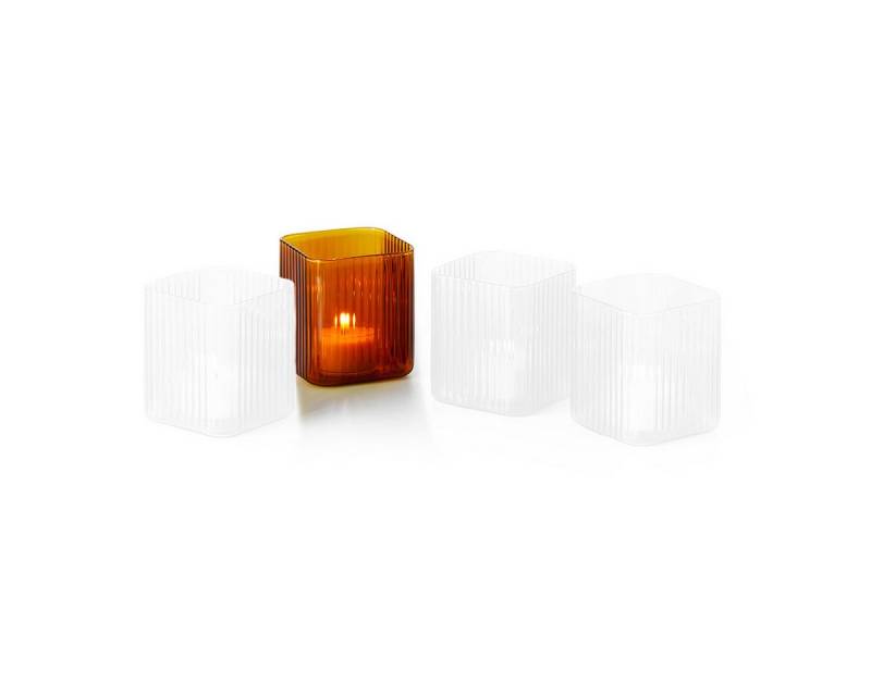 Philippi Design Teelichthalter Nouveau Teelichthalter Orange, durchgefärbtes Glas von Philippi Design