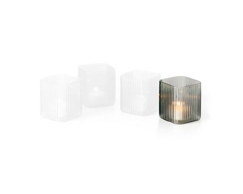 Philippi Design Teelichthalter Nouveau Teelichthalter Grau, durchgefärbtes Glas von Philippi Design