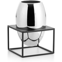 Philippi - Solero Vase L im Ständer, silber / schwarz von Philippi