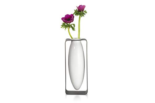 Philippi - Float Vase, hoch - schebende Vase im Metallgestell - für Tupen, Rosen, effektvolle dekorative Vase von Philippi