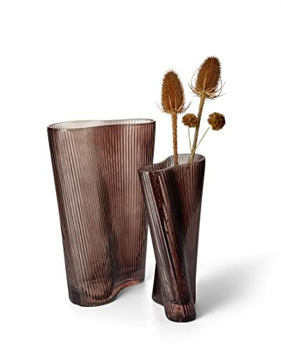 PHILIPPI - Leo Vase - geschwungene Glasform mit geriffellter Oberfläche - in 2 Größen erhältlich (Größe S von Philippi