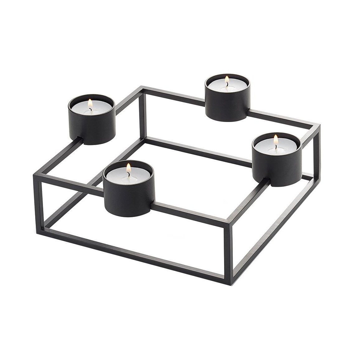 Philippi - Cubo Teelichthalter - schwarz/pulverbeschichtet/LxBxH 20x20x9cm/magnetisch von Philippi