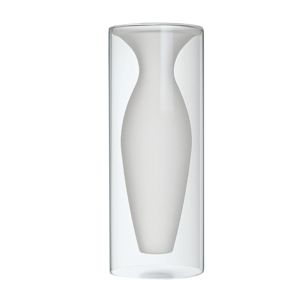 Philippi - Esmeralda Vase L - weiß, transparent/satiniert; transparent/H x Ø 32x13cm von Philippi