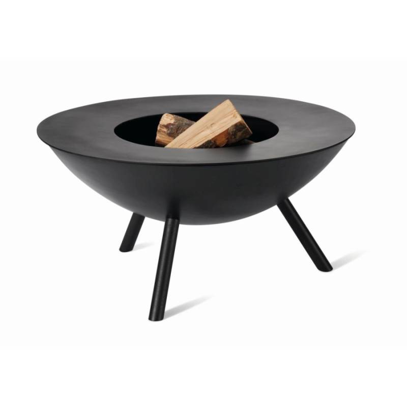 Philippi Flames Grill-Feuerschale L mit Platte und Zange - schwarz - Ø 56 cm - Ø 58 cm - 48x14x1 cm von Philippi