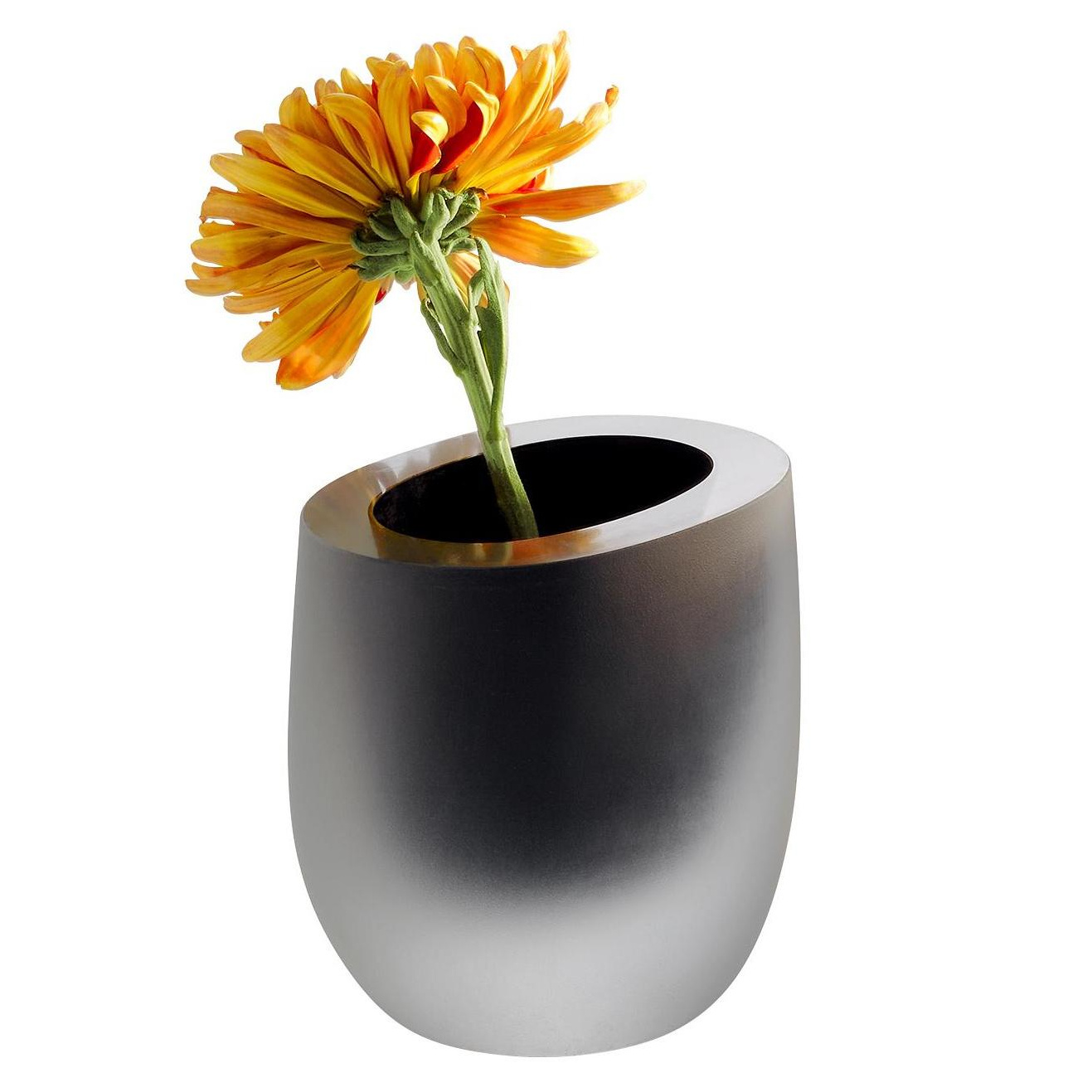 Philippi - Opak Vase - schwarz/handpoliert/LxBxH 14x9x13cm/jedes Stück ein Unikat von Philippi