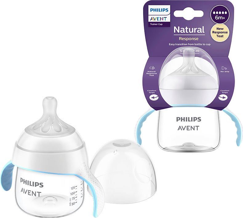 Philips AVENT Babyflasche Natural Response SCF263/61, mit Lerngriffen, 125 ml, ab dem 6. Monat von Philips AVENT