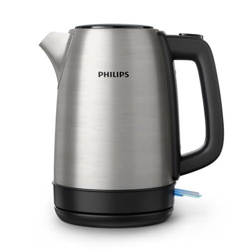 Philips Daily Collection Metall Wasserkocher – 1,7L, Leuchtanzeige, 360°-Basis, Mikro-Sieb-Filter, Flaches Heizelement, Sprungdeckel, Energiesparend, Sicheres Design, Schnelles Aufkochen (HD9350/90) Philips Daily Collection Metall Wasserkocher – 1,7L, Leuchtanzeige, 360°-Basis, Mikro-Sieb-Filter, Flaches Heizelement, Sprungdeckel, Energiesparend, Sicheres Design, Schnelles Aufkochen (HD9350/90) von Versuni