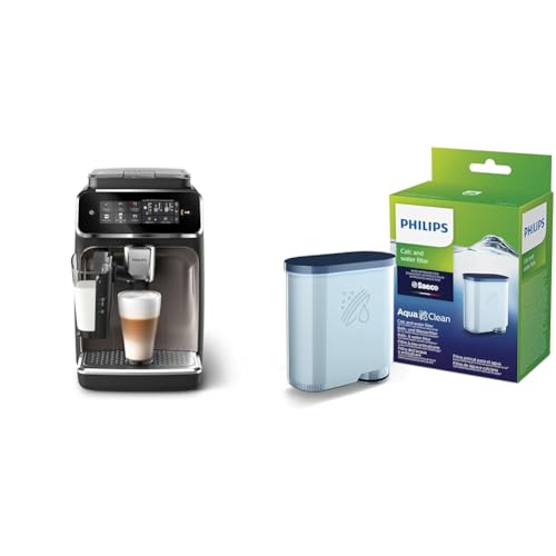 Philips 3300 Series Vollautomatische Espressomaschine - 6 Getränke & Philips AquaClean Kalk- und Wasserfilter für Espressomaschine, Kein Entkalken bis 5000 Tassen, Doppelpack von Philips Domestic Appliances