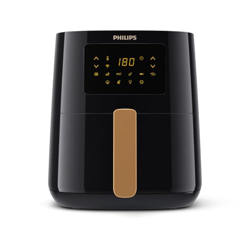 Philips Airfryer 5000 Connected Series - Gesundes, vielseitiges Kochen mit Rapid Air Technologie, 13 Zubereitungsarten, Touchscreen, 4,1 l Fassungsvermögen, perfekt für Familien (HD9255/80) von PHILIPS