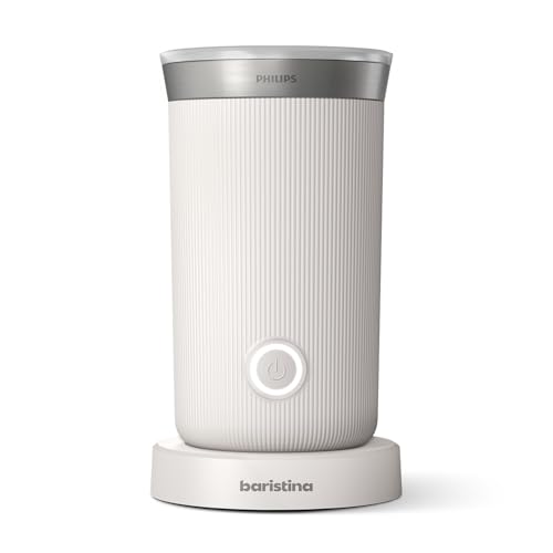 Philips Baristina Elektrischer Milchaufschäumer - schäumt heiße und kalte Milch und pflanzlichen Alternativen auf. Einfach zu reinigen. Für Philips Baristina Espressomaschinen. Naturweiß (BAR311/00) von Philips