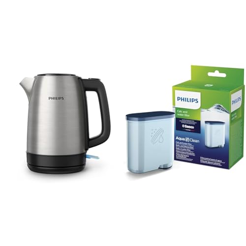Philips Daily Collection Metall-Wasserkocher-Feder-Deckel & Philips AquaClean Kalk- en Waterfilter voor Espressomachine - Voor Kwaliteitskoffie & Intens Aroma von Philips Domestic Appliances
