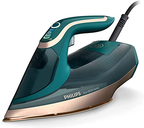 Philips Azur 8000 Serie Dampfbügeleisen - 70 g/min Dauerdampf, 240 g Turbo-Dampfstoß, 3000 W Leistung, OptimalTEMP-Technologie, Grün Opal (DST8030/70) von Philips Domestic Appliances