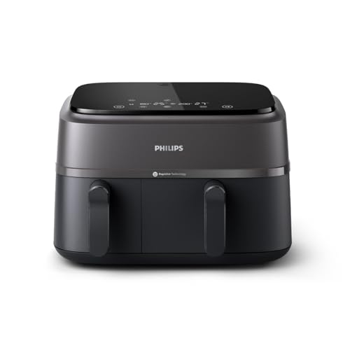 Versuni Amazon NA350/00 Fritteuse Doppel 9 l 2750 W Heißluftfritteuse Schwarz von Philips Domestic Appliances