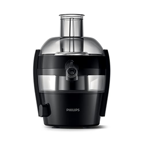 Philips Entsafter – 500W, 1.5L, HomeID-Rezepte-App, QuickClean (HR1832/00), 400 Watt, ‎1 Liter, 23 x 23 x 42 cm, Schwarz von Philips Domestic Appliances
