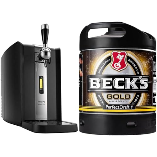 Philips HD3720 / 25 PerfectDraft 6 liter beer dispenser + BECK'S Gold Helles Lager Bier Perfect Draft (1 x 6l) von Philips Domestic Appliances