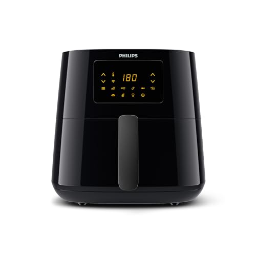 Philips Airfryer XL Essential, Heißluftfritteuse, 2000 W, 1200 g Kapazität, digitales Display, Wifi Connected, schwarz (HD9280/90) von Philips Domestic Appliances