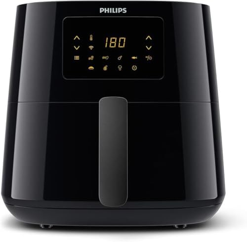 Philips Airfryer XL Essential, Heißluftfritteuse, 2000 W, 1200 g Kapazität, digitales Display, Wifi Connected, schwarz (HD9280/90) von Philips Domestic Appliances