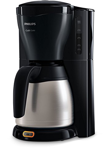 Philips Café Gaia Kaffeemaschine - Schwarz - Thermo-Kanne - Drip Stop Funktion - 1,2 Liter - Wasserstandsanzeige - Automatische Abschaltung - Kabelfach - HD7544 20 von Philips Domestic Appliances