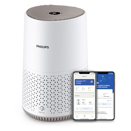 Philips Luftreiniger 600 Serie. Ultraleise und energieeffizient Für Allergiker. HEPA-Filter entfernt 99,97% der Schadstoffe. Für Räume bis zu 44m2. App-gesteuert. Weiß (AC0650/10) von Philips Domestic Appliances