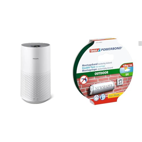 Philips Luftreiniger Smart 1000i Serie - Reinigt Räume bis zu 78 m² & tesa Powerbond Outdoor - Doppelseitiges Montageband für den Außenbereich von Philips Domestic Appliances