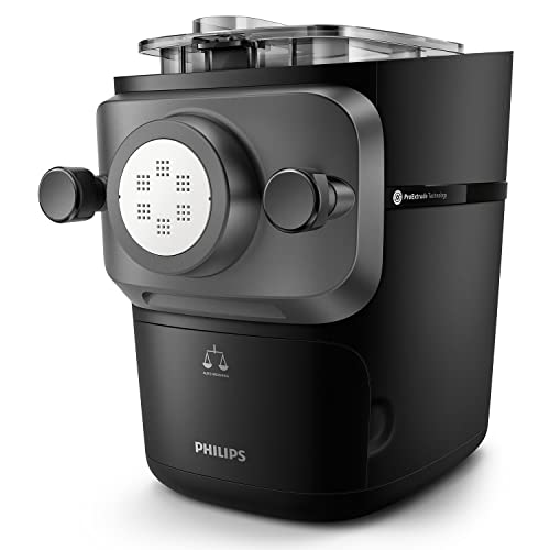 Philips 7000 Serie PastaMaker, Perfekte Nudeln Selbstgemacht, Automatisches Wiegen, 8 Pastasorten, Einfache Reinigung, bis zu 8 Portionen, ProExtrude-Technologie, Vegan, Glutenfrei, Schwarz(HR2665/93) von Philips Domestic Appliances