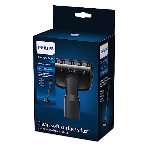 Philips Original Mini TurboBrush für kabellose Staubsauger der Serien 7000 & 8000, Reinigt weiche Oberflächen schnell, Kompakt und effektiv, Für: XC7053, XC7055, XC7057, XC8055, XC8057 (XV1684/01) von Philips Domestic Appliances