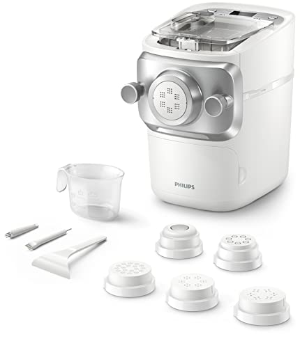 Philips Nudelmaschine Serie 7000 - ProExtrude-Technologie, Vollautomatisch, Perfekte Mischtechnologie, 6 Formscheiben, Weiß (HR2660/00) von Philips Domestic Appliances