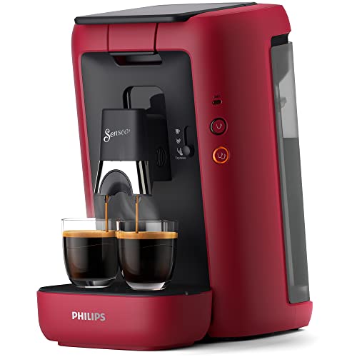 Philips Domestic Appliances Senseo Maestro Kaffeepadmaschine mit Kaffeestärkewahl und Memo-Funktion, 1,2 Liter Wasserbehälter, Grünes Produkt, Farbe: Rot (CSA260/90) von Philips Domestic Appliances