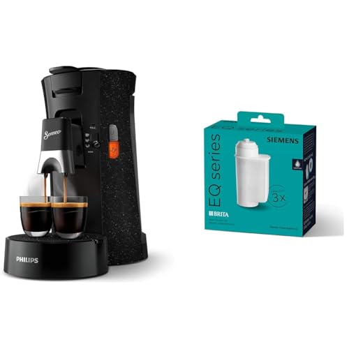 Philips Senseo Select ECO-Kaffeepadmaschine, schwarz/gefleckt & Siemens BRITA Intenza Wasserfilter TZ70033A,verringert den Kalkgehalt des Wassers von Philips Domestic Appliances