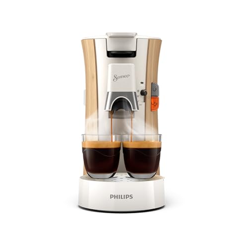 Philips Senseo Select Kaffeepadmaschine - Intensität Plus, Memo-Funktion für 3 Kaffeespezialitäten, Crema Plus, Umweltfreundliches Produkt mit 37% Biobasiertem Kunststoff, Seidenweiß (CSA240/05) von Philips Domestic Appliances