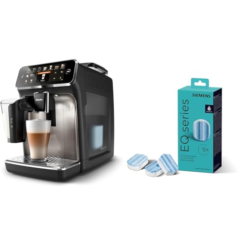 Philips Series 5400 Kaffeevollautomat – LatteGo Milchsystem & Siemens Multipack TZ80032A, 3x3 Entkalkungstabletten, schützt vor Korrosion, für Kaffeevollautomaten der EQ Serie, weiß, 9 Stück von Philips Domestic Appliances