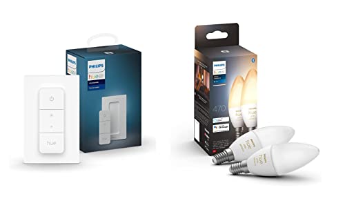 Philips Hue Dimmschalter | Zubehör System | kabelloses Dimmen ohne Installation White Ambiance E14 LED Lampe Doppelpack Philips Hue Dimmschalter | Zubehör System | kabelloses Dimmen ohne Installation White Ambiance E14 LED Lampe Doppelpack von Philips Hue
